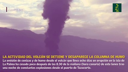 La actividad del volcán se detiene y desaparece la columna de humo