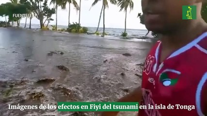 Imágenes de los efectos en Fiyi del tsunami en la isla de Tonga