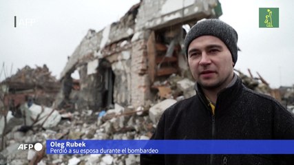 Bajo las bombas en Ucrania, Oleg llora a su mujer y desea el "infierno" para Putin