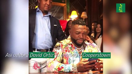 Así celebra David Ortiz su entrada a Cooperstown