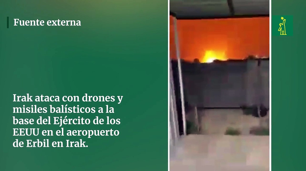 Irak ataca con drones y misiles balísticos a la base del Ejército de los EEUU en el aeropuerto de Erbil en Irak.