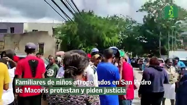 Familiares de niños atropellados en San Pedro de Macorís protestan y piden justicia