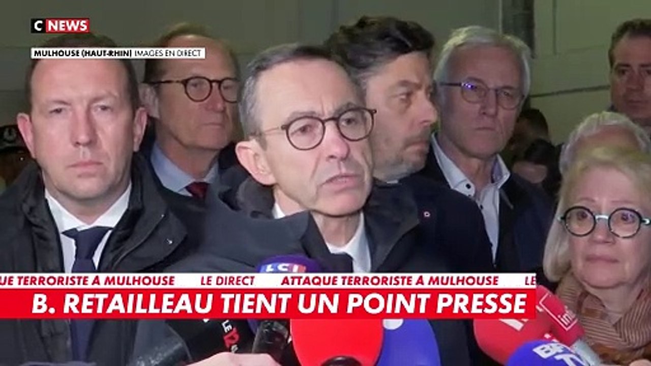 Attaque à Mulhouse : Arrivé cette nuit sur place, Bruno Retailleau a dévoilé des informations sur le profil de l'agresseur sous OQTF, condamné à 6 mois de prison mais libéré au bout de 2 mois..