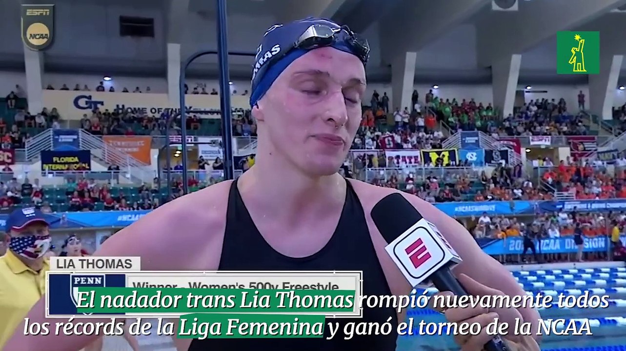 El nadador trans Lia Thomas rompió nuevamente todos  los récords de la Liga Femenina y ganó el torneo de la NCAA
