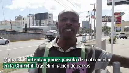 Motoristas intentan poner parada de motoconcho en la Churchill tras eliminación de carros