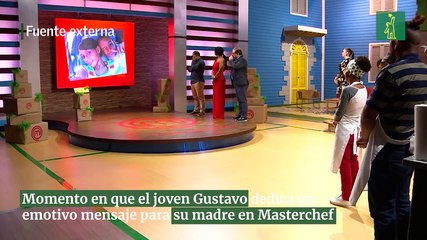 Momento en que el joven Gustavo dedica un emotivo mensaje para su madre en Masterchef