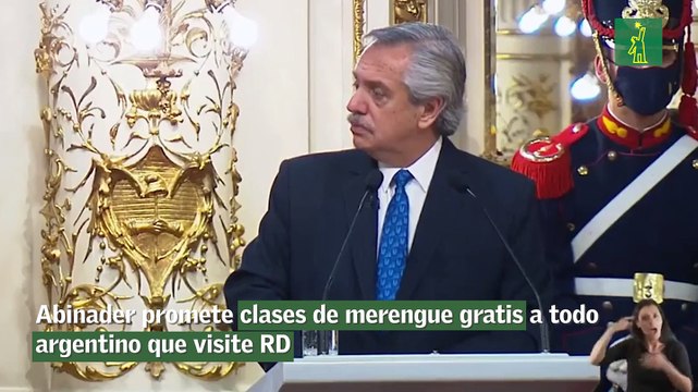 Abinader promete clases de merengue gratis a todo argentino que visite RD