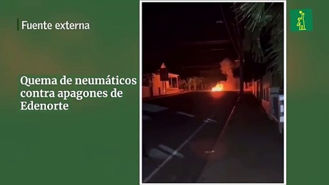 Quema de neumáticos contra apagones de Edenorte