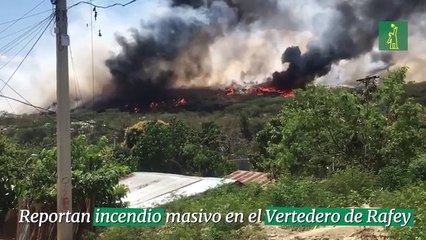 Reportan incendio masivo en el Vertedero de Rafey