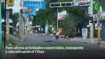 Paro afecta actividades comerciales, transporte y educativas en el Cibao