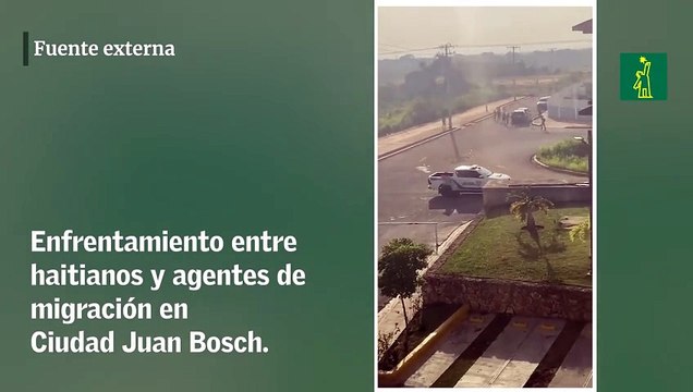 Enfrentamiento entre haitianos y agentes de migración en Ciudad Juan Bosch