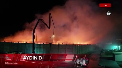 Aydın'da kağıt fabrikasının depolama alanında çıkan yangına müdahale sürüyor