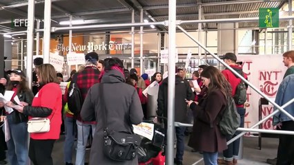 Más de mil periodistas de The New York Times se unen a huelga de 24 horas