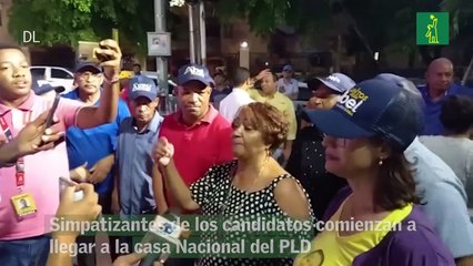 Simpatizantes de los candidatos comienzan a llegar a la casa Nacional del PLD