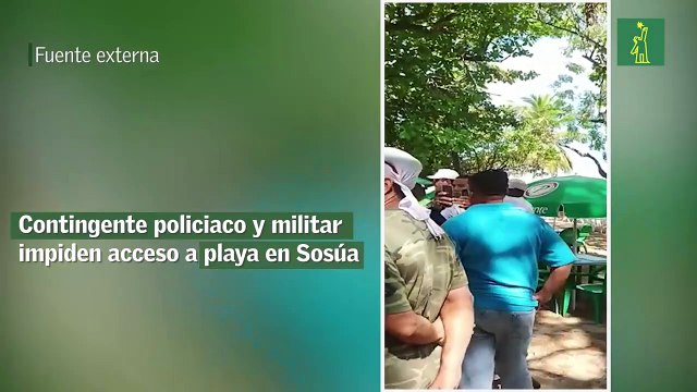 Contingente policiaco y militar impiden acceso a playa en Sosúa
