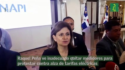 Raquel Peña ve inadecuado quitar medidores para protestar contra alza de tarifas eléctricas