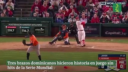 Tres brazos dominicanos hicieron historia en juego sin hits de la Serie Mundial