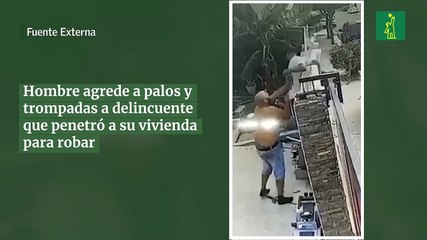 Hombre agrede a palos y trompadas a delincuente que penetró a su vivienda para robar