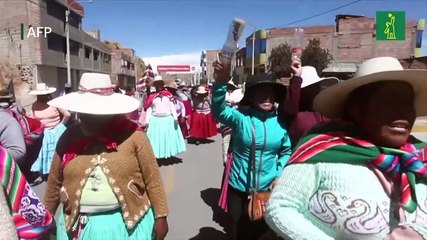 Campesinos de Peru marchan a Lima para pedir la renuncia de la presidenta