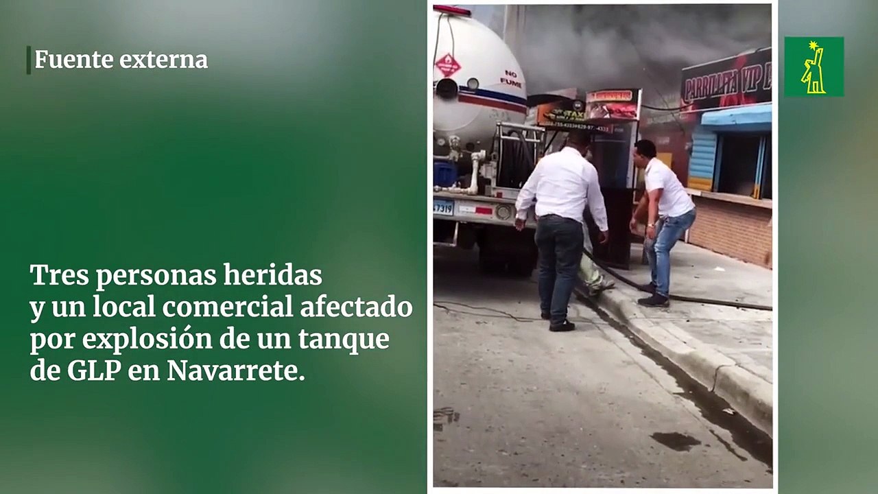 Tres personas heridas y un local comercial afectado por explosión de un tanque de GLP en Navarrete