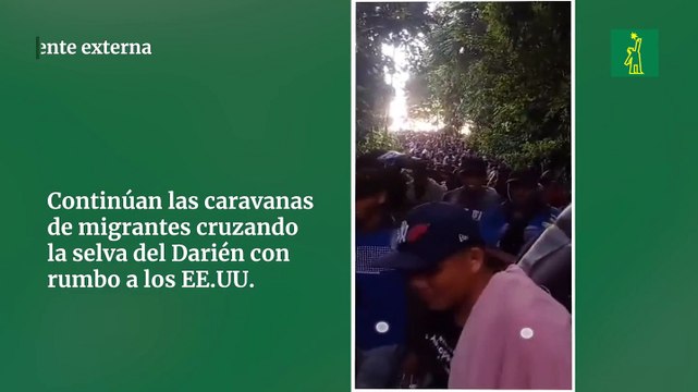 Continúan las caravanas de migrantes cruzando la selva del Darién con rumbo a los EE.UU.