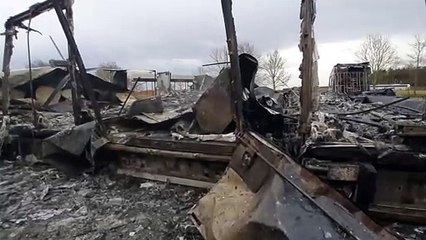 Large fire destroys several lorries at industrial estate