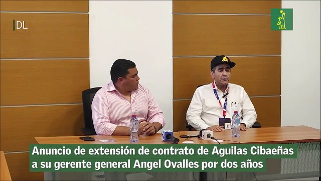 Anuncio de extensión de contrato de Aguilas Cibaeñas a su gerente general Angel Ovalles por dos años