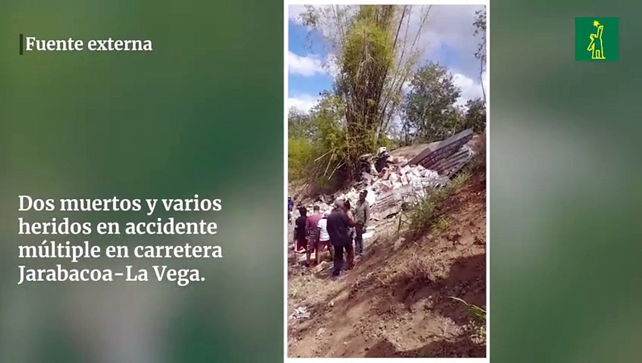 Dos muertos y varios heridos en accidente múltiple en carretera Jarabacoa-La Vega