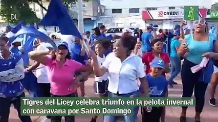 Tigres del Licey celebra triunfo en la pelota invernal con caravana por Santo Domingo