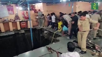 Balance de fallecidos tras colapso del piso de templo en India sube a 36 muertos