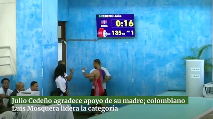 Julio Cedeño agradece apoyo de su madre; colombiano Luis Mosquera lidera la categoría