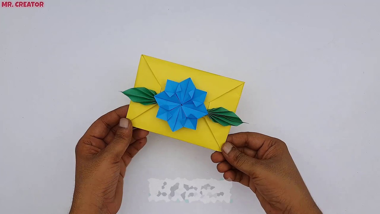 DIY Paper Envelope with Leaf | Easy origami DIY | Easy Origami envelope Making With Flower And leaf