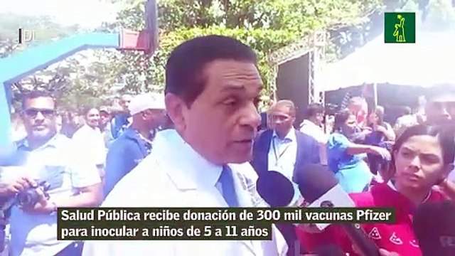 Salud Pública recibe donación de 300 mil vacunas Pfizer para inocular a niños de 5 a 11 años