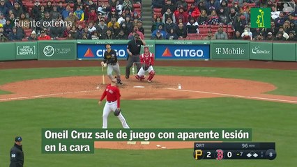 Oneil Cruz sale de juego con aparente lesión en la cara