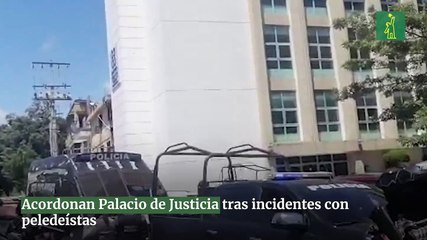 Acordonan Palacio de Justicia tras incidentes con peledeístas