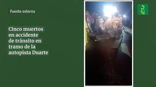 Cinco muertos en accidente de tránsito en tramo de la autopista Duarte
