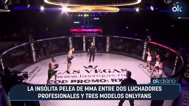 La insólita pelea de MMA entre dos luchadores profesionales y tres modelos Onlyfans