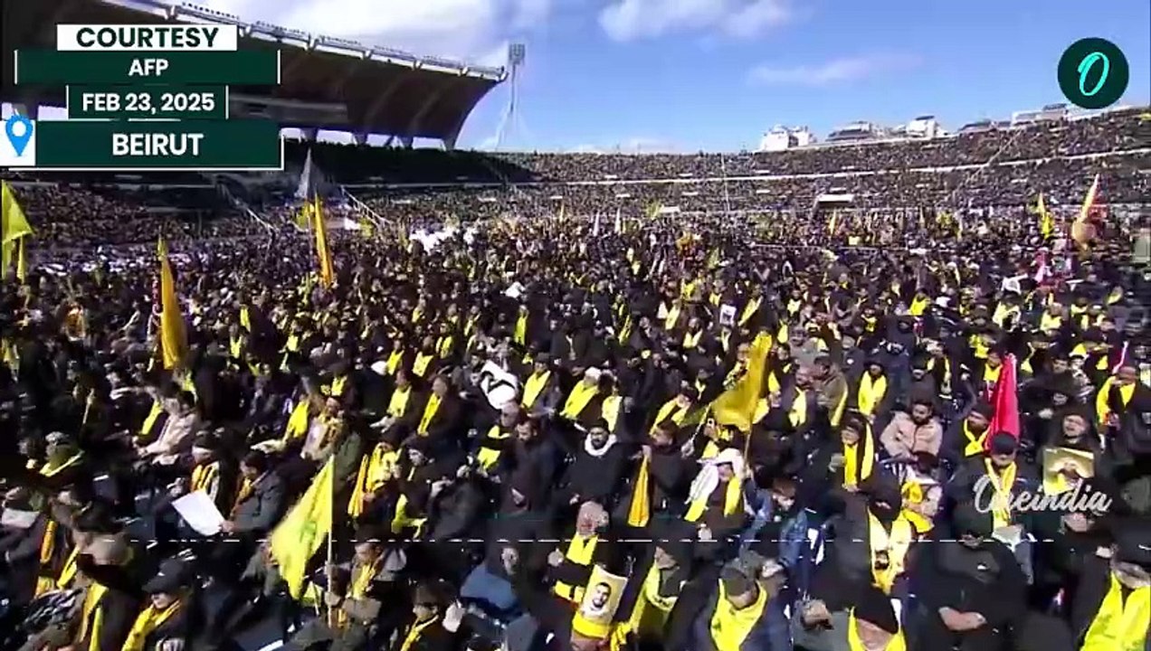 Hassan Nasrallah Funeral: Coffin Arrival Sparks Hezbollah Supporters' War Cry Against Israel