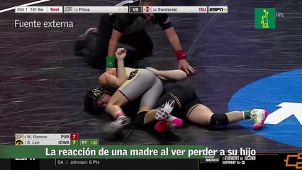 La reacción de una madre al ver perder a su hijo