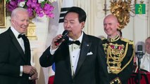 Presidente surcoreano sorprende a Biden cantando en la Casa Blanca