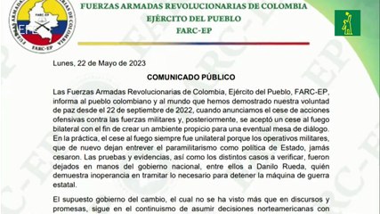 Suspensión del cese el fuego desatará la guerra, dice disidencia de las FARC