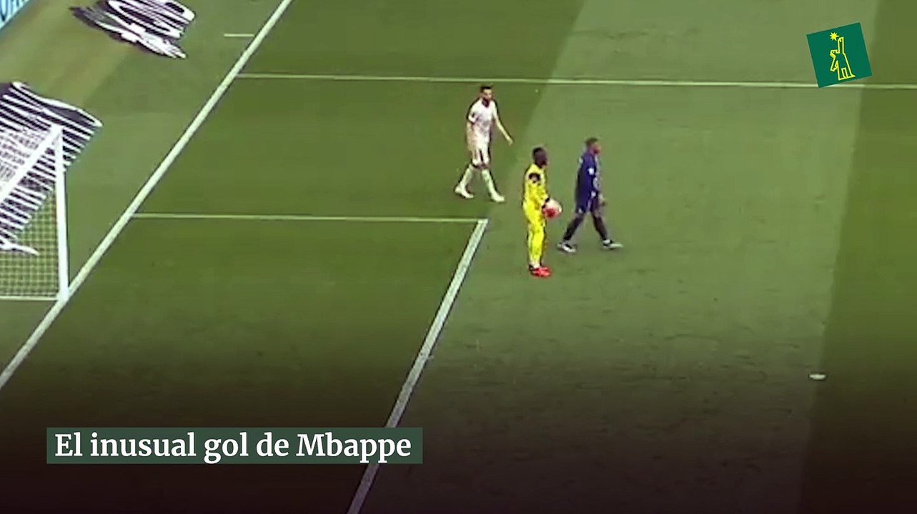 El inusual gol de Mbappe