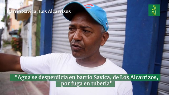 Agua se desperdicia en barrio Savica de Los Alcarrizos, por fuga en tubería