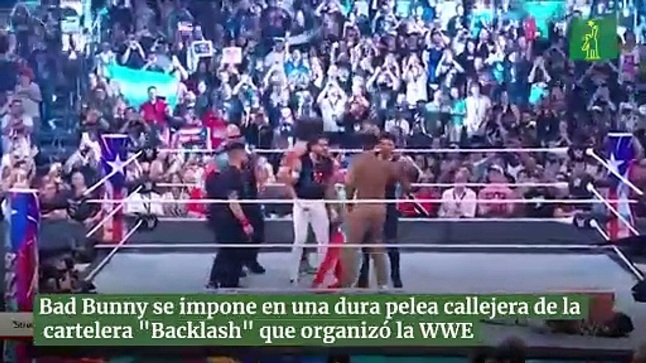 Bad Bunny se impone en una dura pelea callejera de la cartelera "Backlash" que organizó la WWE