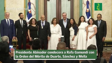 Presidente Abinader condecora a Rafa Gamundi con la Orden del Mérito de Duarte, Sánchez y Mella