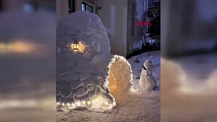 Burası Kutuplar değil İstanbul: Eskimolar'a özenip iglo ev yaptılar