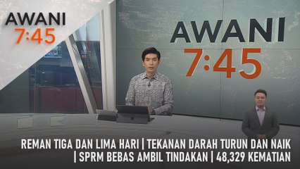AWANI 7:45 [23/2/2025] – Reman Tiga Dan Lima Hari | Tekanan Darah Turun Dan Naik | SPRM Bebas Ambil Tindakan | 48,329 Kematian