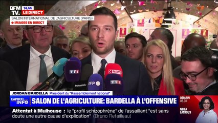 Jordan Bardella: "Ce qui me frappe, c'est que depuis l'année dernière, rien n'a changé" pour les agriculteurs
