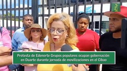 Protesta de Edenorte Grupos populares ocupan gobernación en Duarte durante jornada de movilizaciones en el Cibao