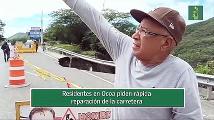 Residentes en Ocoa piden rápida reparación de la carretera